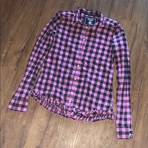 PINK Victoria Secret Long Sleeve Checkered Shirt